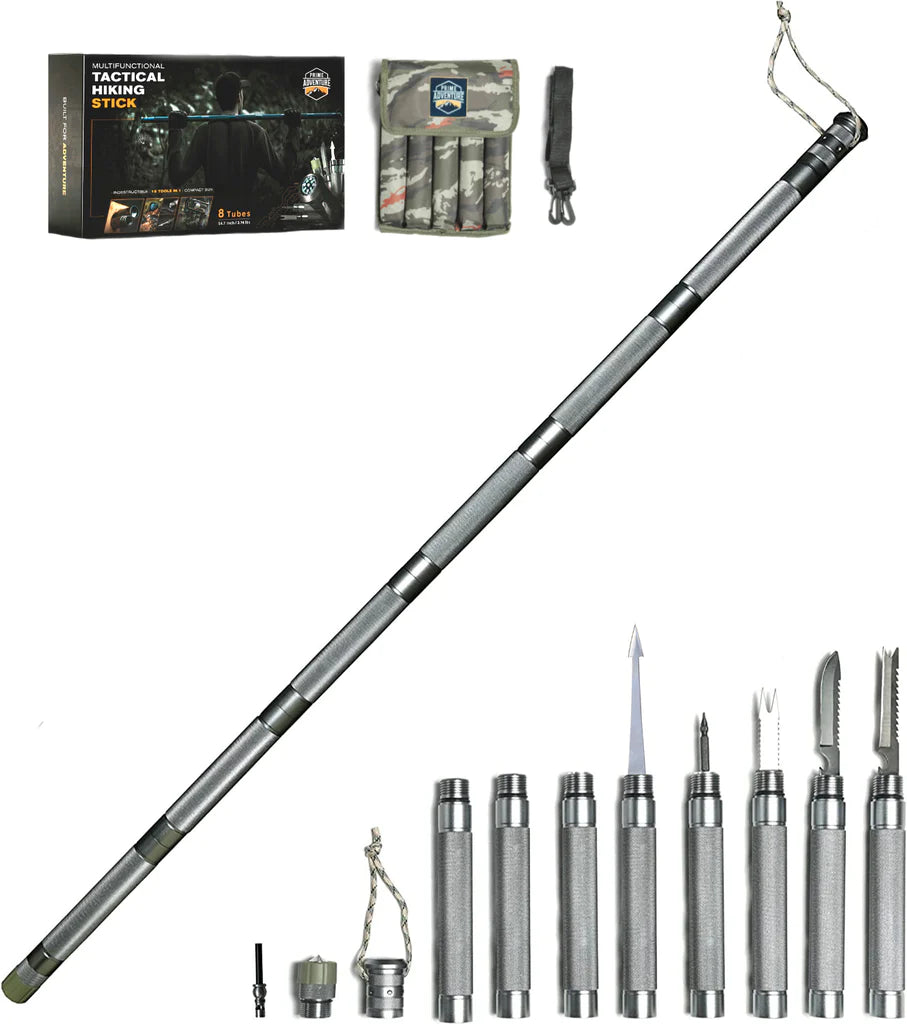 Carbon steel outdoor survival trekking pole sales