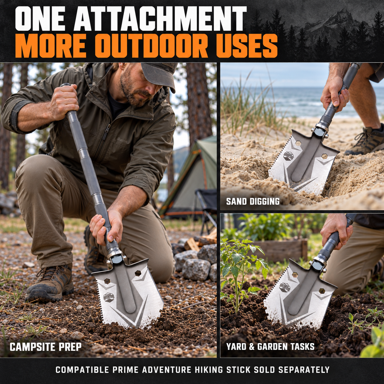 Shovel Head Attachment For Tactical Stick