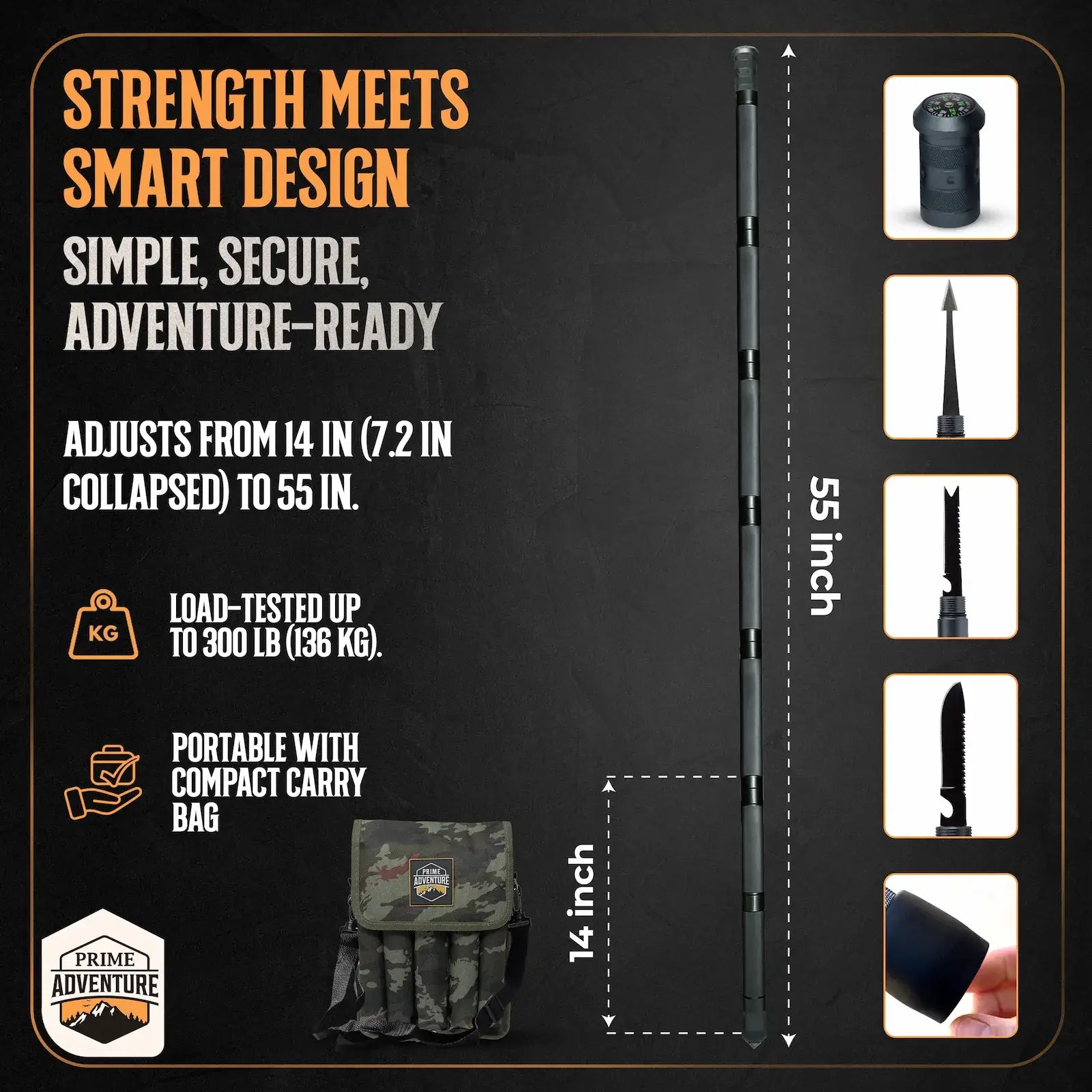 SWISS ARMY MULTI-FUNCTIONAL TACTICAL SURVIVAL STICK